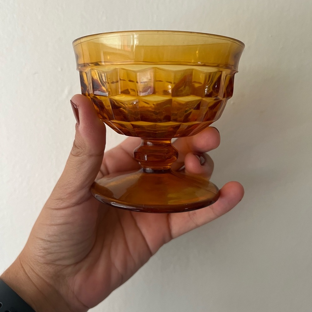 Vintage Amber Glass (set of two)